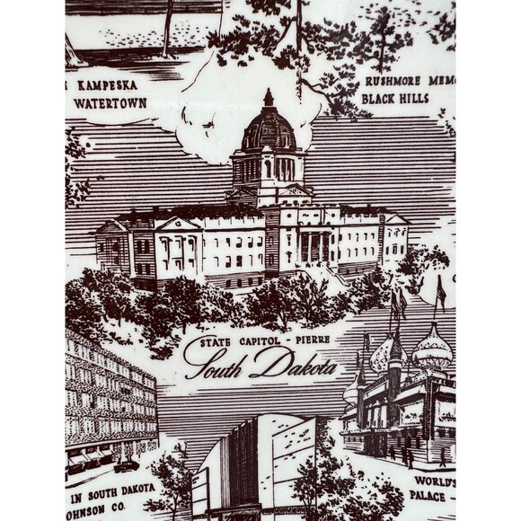 Vintage Vernon Kilns South Dakota Commemorative Plate 10.5" Historic Landmarks - Picture 4 of 8